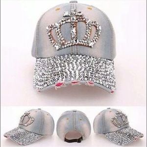 Beautiful princess crown rhinestone bling cap